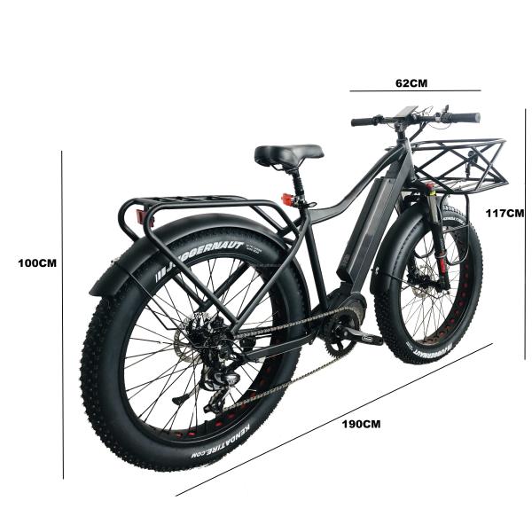 Shimano 7 Speed 1000W Mid Drive Motor Electric Bike 26 Inch for 2023 Fat Tire E Bikes
