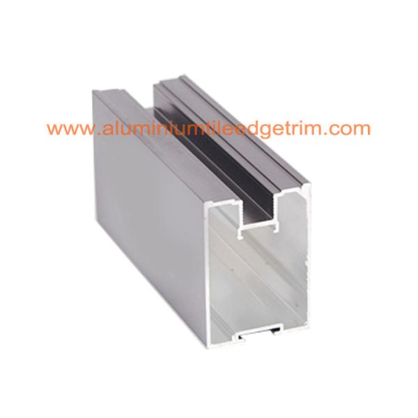 Anodized Grey Aluminium Sliding Wardrobe Door Profiles 4-6m Length Anti Corrision