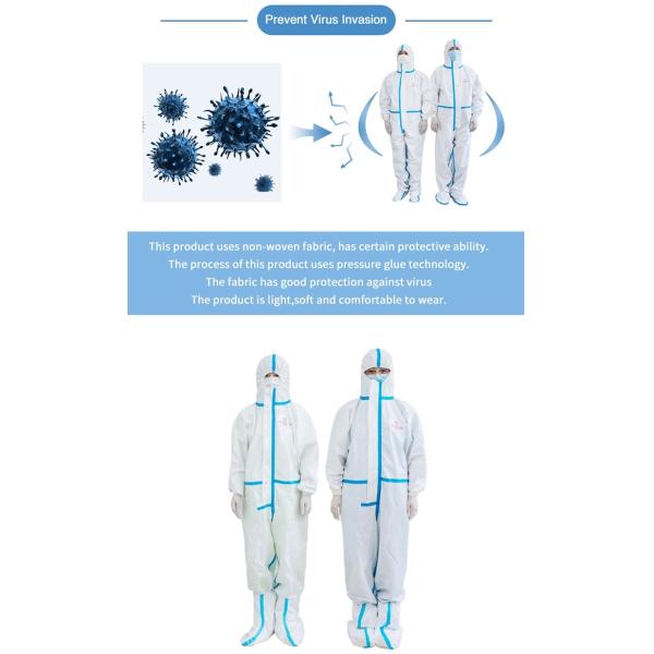 Dust Proof Body 25GSM Disposable Protective Suit for Car Industry
