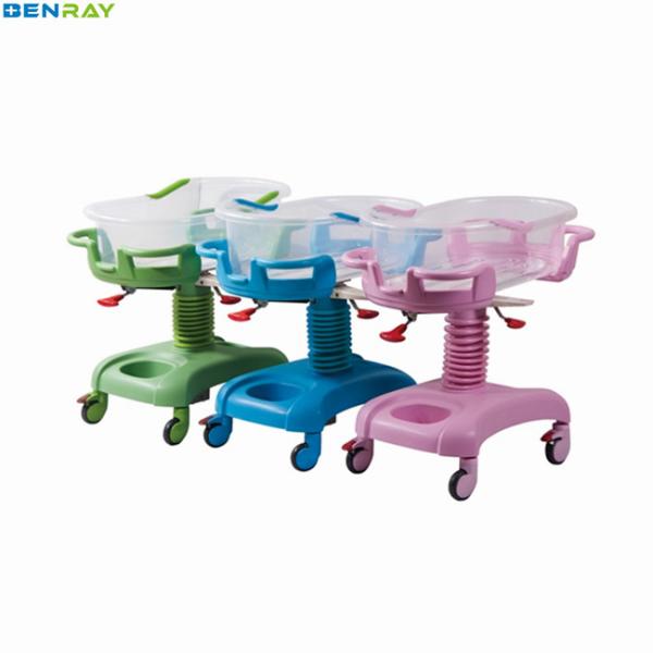 Medical Hospital Baby Cart Trolley Bed Home Use ABS Basin Steel Frame