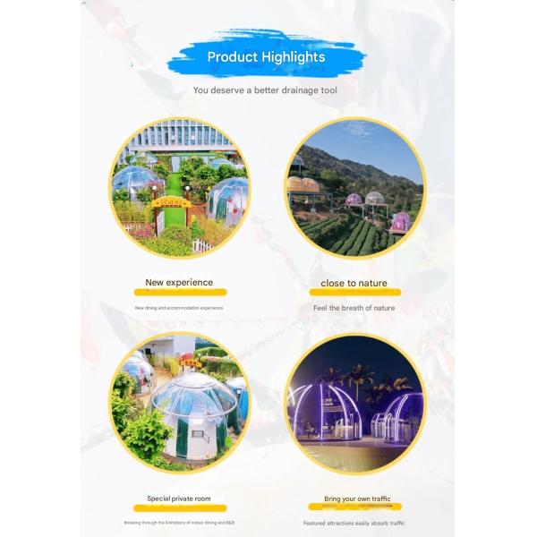 360-degree Panoramic Transparent Outdoor Star Room PC Hotel Bubble Tent for Outdoor Homestay Sun Room