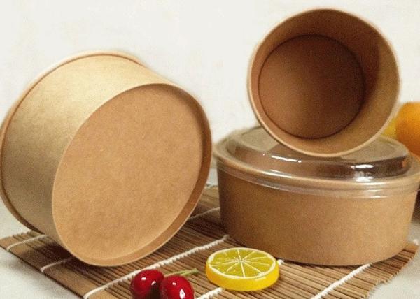 Brown Kraft Paper Container Take Away Food Boxes and disposable ice cream cups