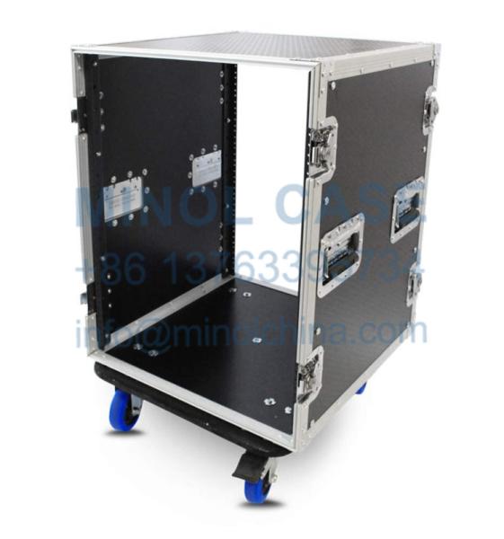Aluminum Dj Flight Case 20.5 Deep 14U Amp Rack Flight Case With Caster Kit