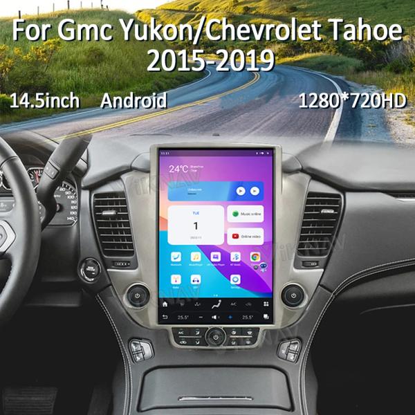 Авторадио для Chevroler Suburban Tahoe GMC Yukon (2014-2020) 14,5 дюйма Android 13 Мультимедийный навигационный плеер GPS