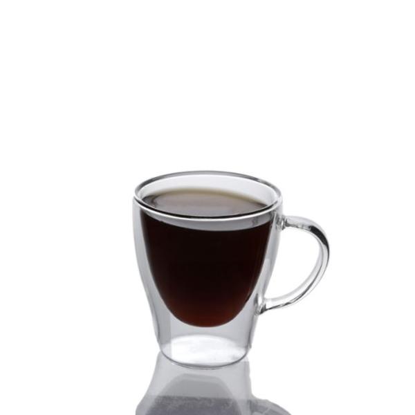 Professional Made High Borosilicate Handle Heat Resistant Double Wall Clear with handle Coffee Glass