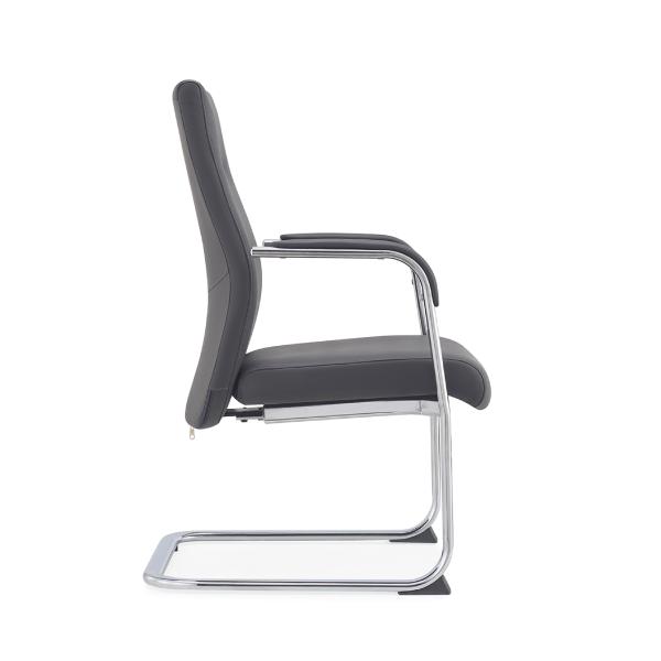 PU Pad Armrest Leather Office Swivel Chair Office Visitor Chair Chrome Steel Frame