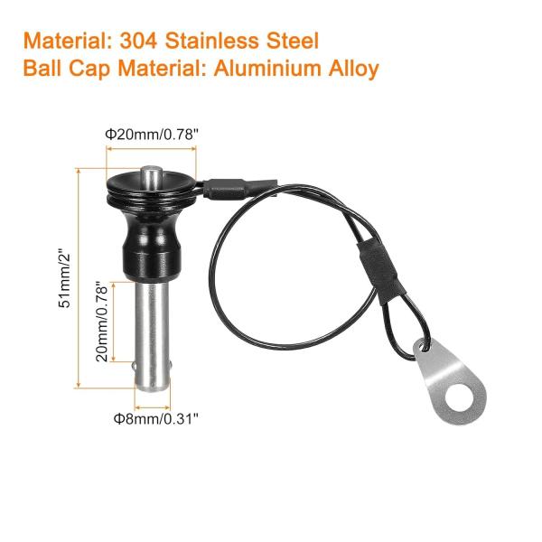 304 Stainless Steel Ball Locking Pin with Button Handle for Quick Release and Secure Fastening