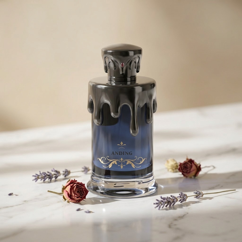 100ml Perfume Bottle Glass Unique Candle Shape Drip Cap Empty Spray Crimp Neck