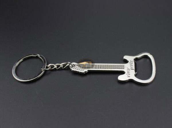 Cool Innovative Promotion Gift Wedding Favor Blank Laser Engrave Logo Guitar Shape Bottle Opener Keychain
