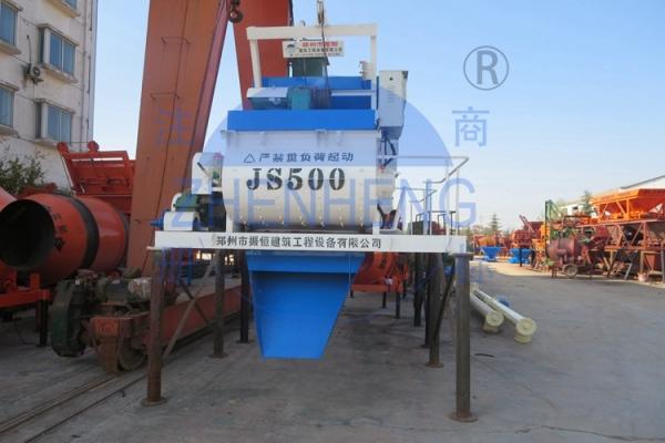 Industrial Js500 Twin Shaft Concrete Mixer 18.5 Kw Mixing Power 4000kg Weight