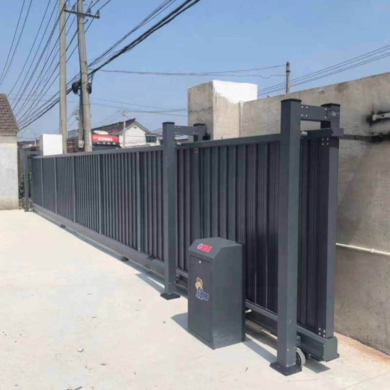 Automatic Telescopic Gate Electric Retractable Industrial Sectioned Sliding Gates for Apartment & Outdoor Use Trackless Design