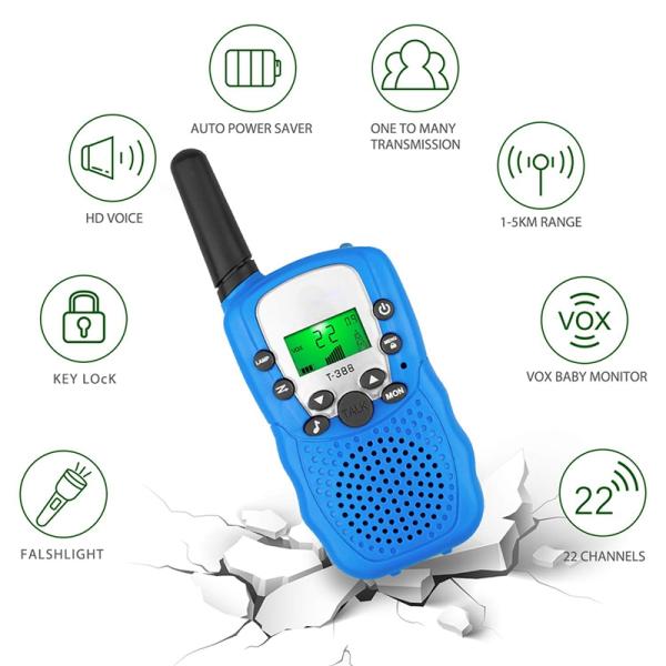 Pocket Radio Toy for Kids Long Range Transceiver Rechargeable 22 Channels Cartoon Design
