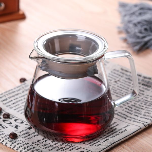 Modern Design Decanter Coffee Pot Transparent Glass Coffee Pot Server 300ml 500ml