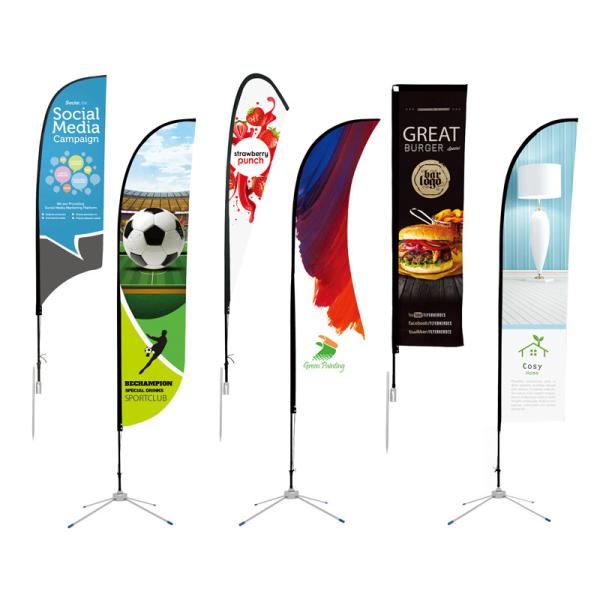 230gsm Polyester Teardrop Advertising Flags Waterproof CMYK Printing