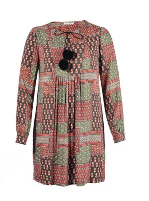 Casual Round Neck Large Size Ladies Clothes Abstract Print Oem Service