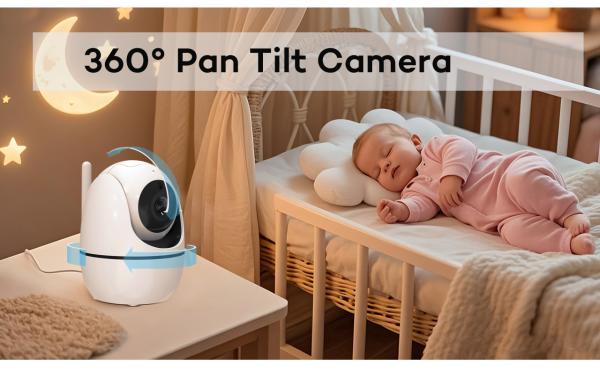 Moniteur bébé de 5 pouces avec caméra vidéo Gardienne de sécurité Vision nocturne Température de sommeil Caméra vidéo Moniteur bébé