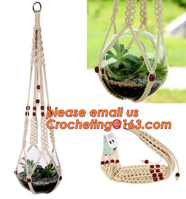 Wholesale 1pcs Macrame Plant Hanger Heavy Duty Patio Balcony Deck Ceiling For Round Square Containers Pots Indoor Decora