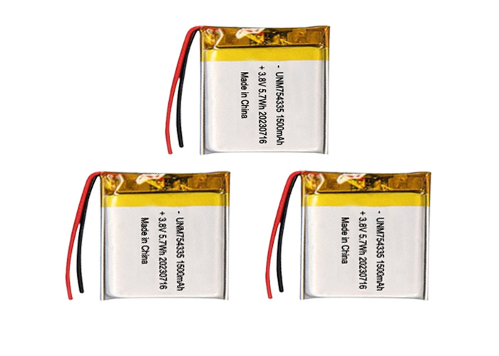4.35V высоковольтные липоаккумуляторы 754335 3.8V 1500mAh перезаряжаемая полимерная литийная батарея