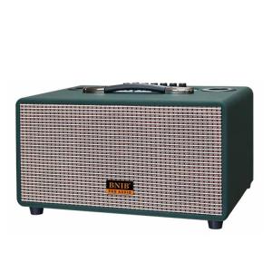Green Leather Portable Bluetooth Speakers 6.5 Inch For Home