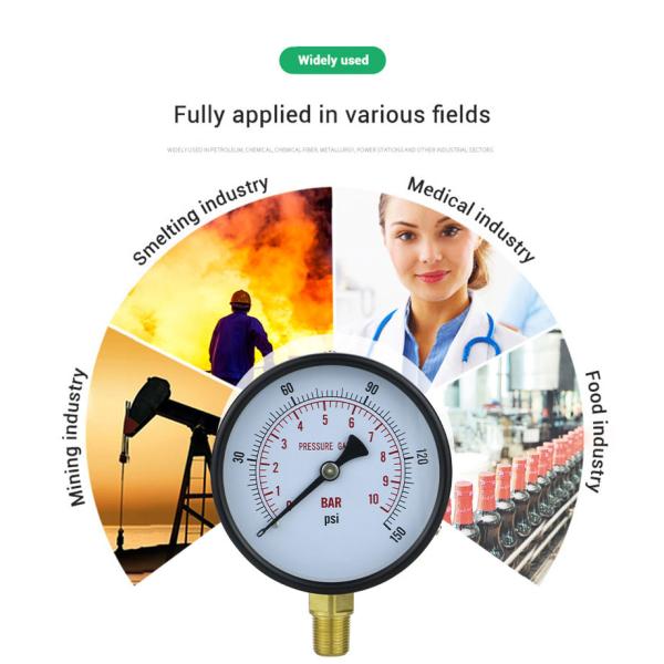 4 Inch Panel Manometer Precision Pressure Gauge Hydraulic with Customized Support OEM