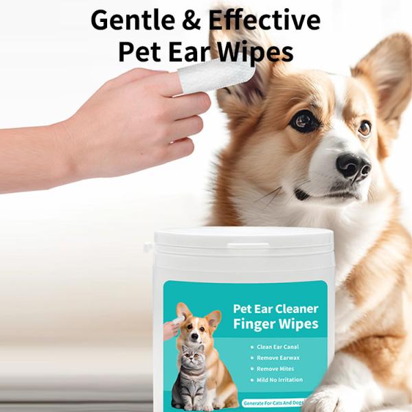 Customized Unscented Clean Ear Finger Pads For Dogs Cats 50 PCS