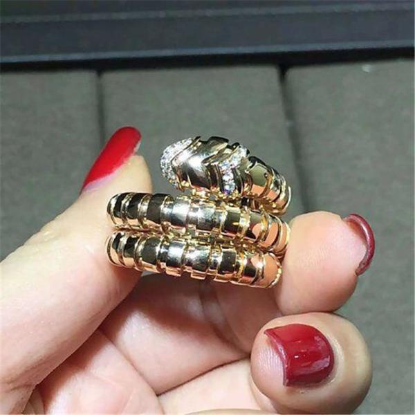 Luxury jewe factory serpenti series ring 18k white gold yellow gold rose gold diamond  ring