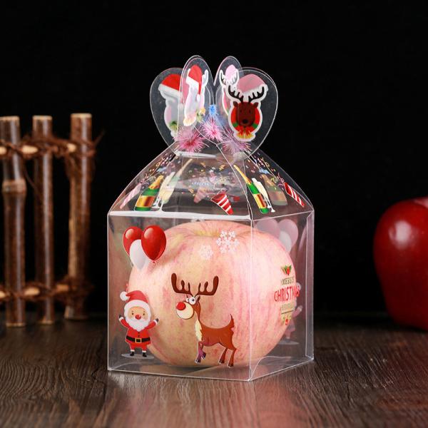 Transparent PET Square Shape Candy Box for Christmas Decoration and Gift Packaging