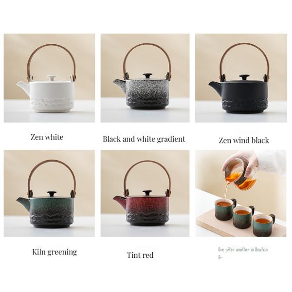 Elegant Single Pot Ceramic Tea Set with Lifting Beam Design Sustainable and Compact