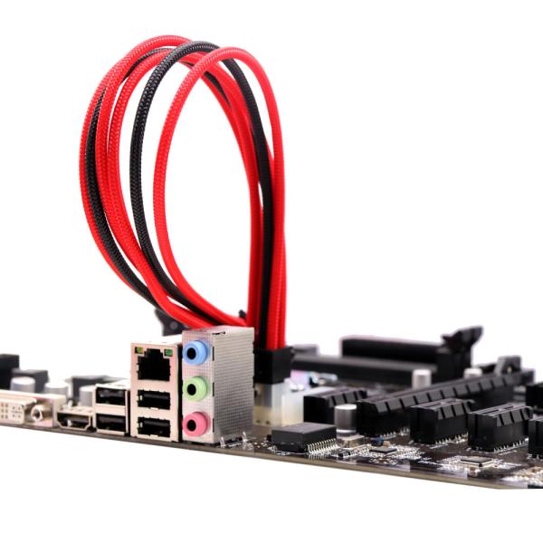 Sleeve Cable Extension ATX Power Supply Extension Cable PSU 18AWG 300mm Black RED