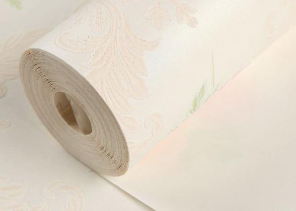 Beige Floral Pattern Non Woven Wallcovering , Interior Decorating Wallpaper SGS CSA