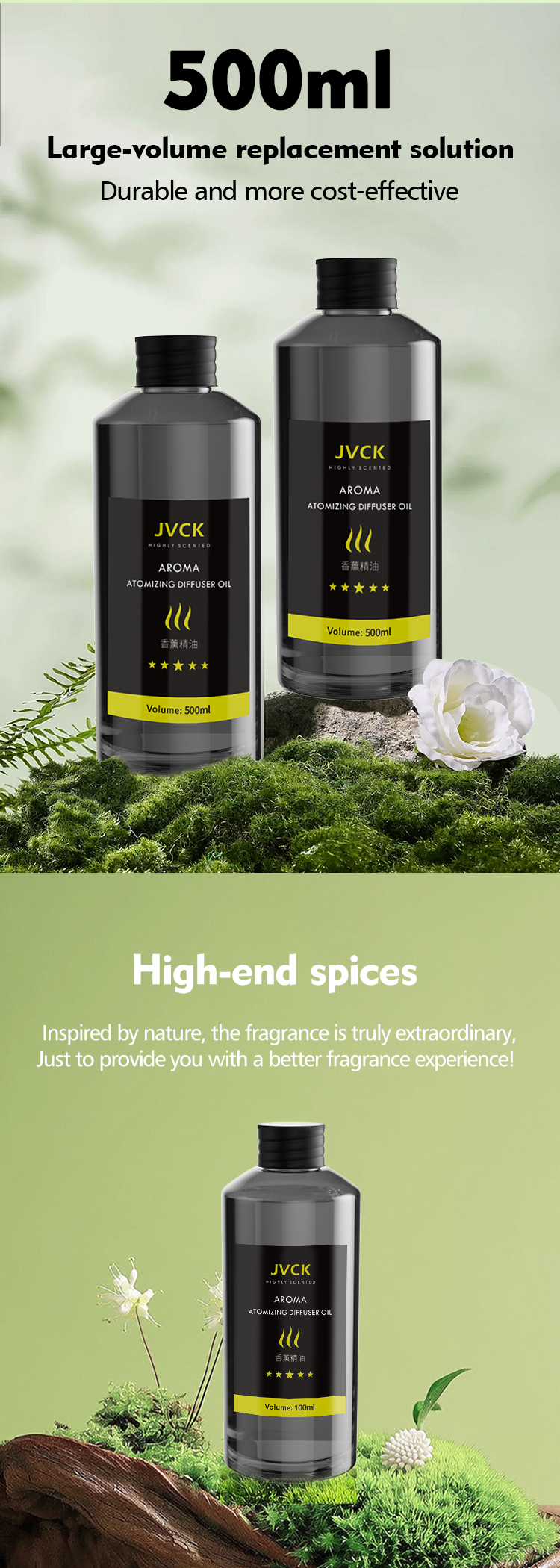 500ml Capacity Portable Aroma Diffuser Essential Oil Diffuser For Household Hotel
