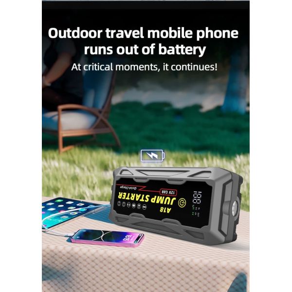 All In One Portable Car Jump Starter Power Bank 3000A With LED Light