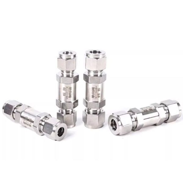 316L Stainless Steel Double Ferrule Check Valve High Pressure Instrument One Way Non Return Valve for Gas Liquid Pipeline