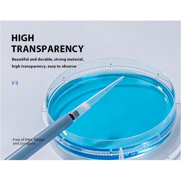 Чашка Петри лаборатории пластиковая прозрачная стерильная 90кс15мм