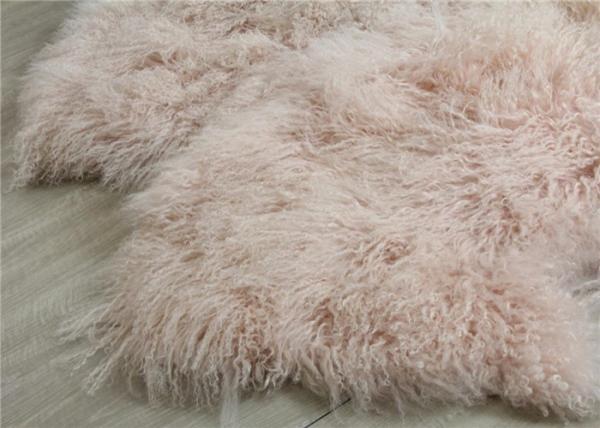 Tibetan Sheepskin Throw Blanket , Mongolian Fur Throw Blanket For Winter Coat