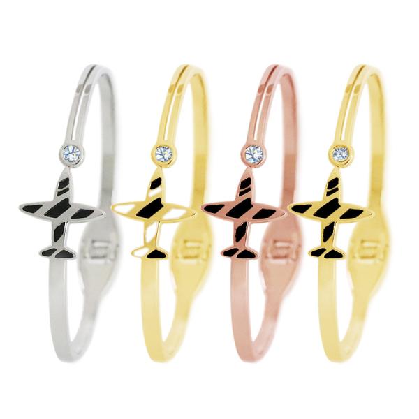 Stainless Steel aircraft bracelet 18k gold titanium spring drip oil Creative gift accessories wholesale yiwu