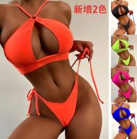 Biquíni Halter Nylon Para Natação Roupa de Banho Sexy Alta Elástica Upf50+ O Novo Tipo Sem Costas Confortável Em Estoque