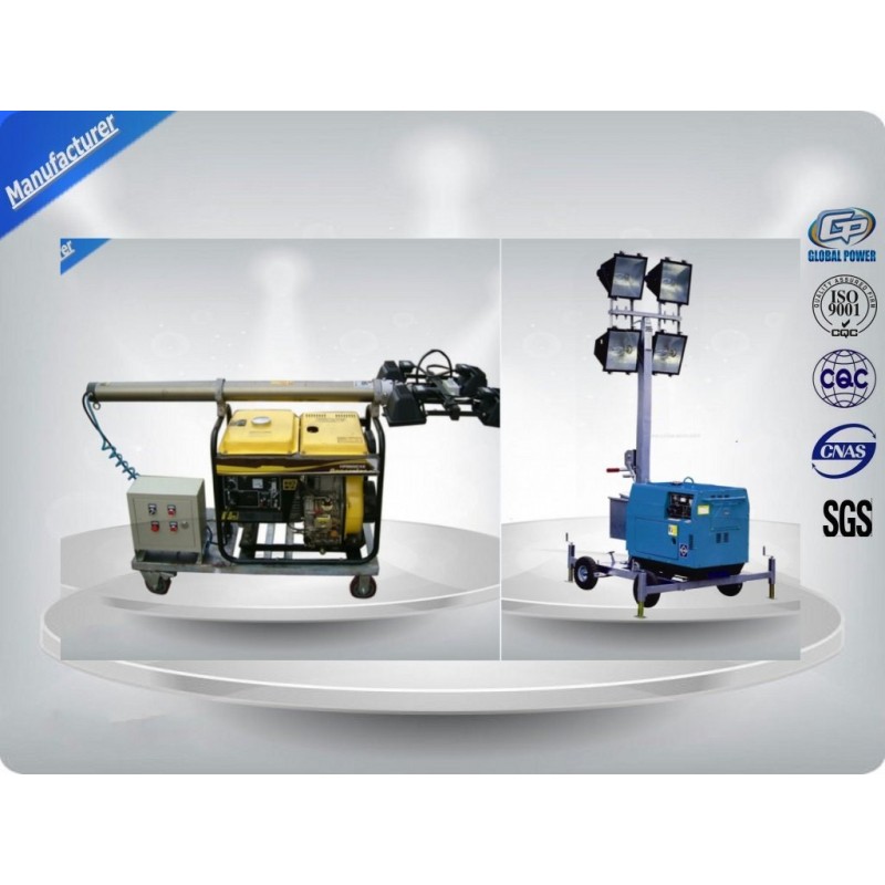 Construction Mobile Light Tower High Performance With LED Lighting Hand Push