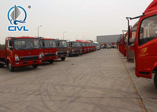 LHD 4X2 6 Tires sidewall truck 4 Tons HOWO SINOTRUK Light Duty Cargo Box Trucks