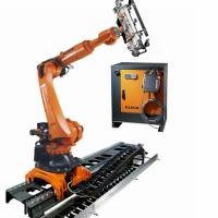 Linha central do braço KR210 R2700 6 do robô industrial de KUKA com a trilha linear do robô de CNGBS para a linha do trabalho da automatização