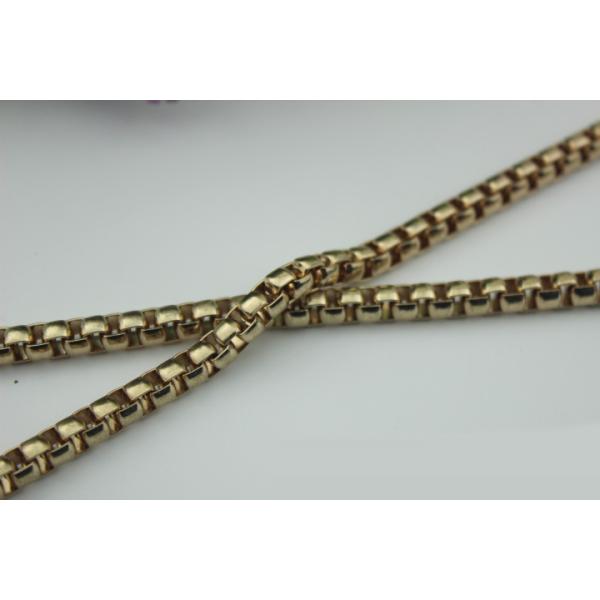 Delicate novelty design 7 mm gunmetal and gold color metal chain for bag