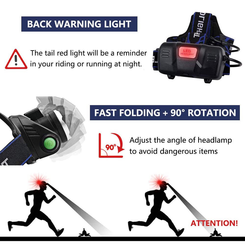 Приятеля ночи электрофонаря Headlamp света безопасности УДАРА СИД наивысшей мощности звероловство перезаряжаемые водоустойчивого красного располагаясь лагерем