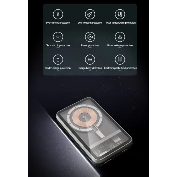 10000mah Wireless Charging Power Bank Industrial Magnetic For IPhone