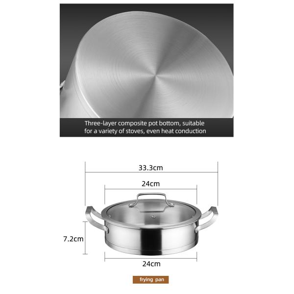 Factory Direct Sale Pans And Pots Sets Silver Cooking Pot Sets Stainless Steel Cookware Sets For Kitchen