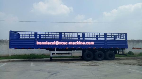 Column Type Heavy Duty Semi Trailer Side Wall Semi Trailer 30T - 60T Load 12R22.5