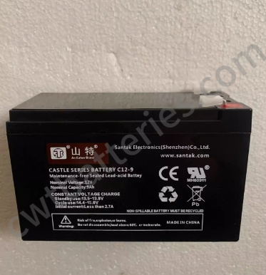 Maintainance Free Santak C12-9 12V 9Ah UPS Battery Sealed Lead Acid ODM