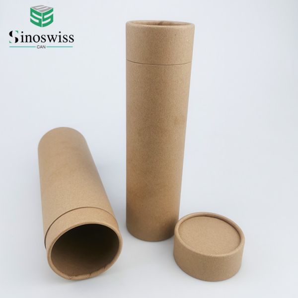 OEM Kraft Paper Cylinder Containers Impact Resistant Paper Tube Cosmetic Packaging
