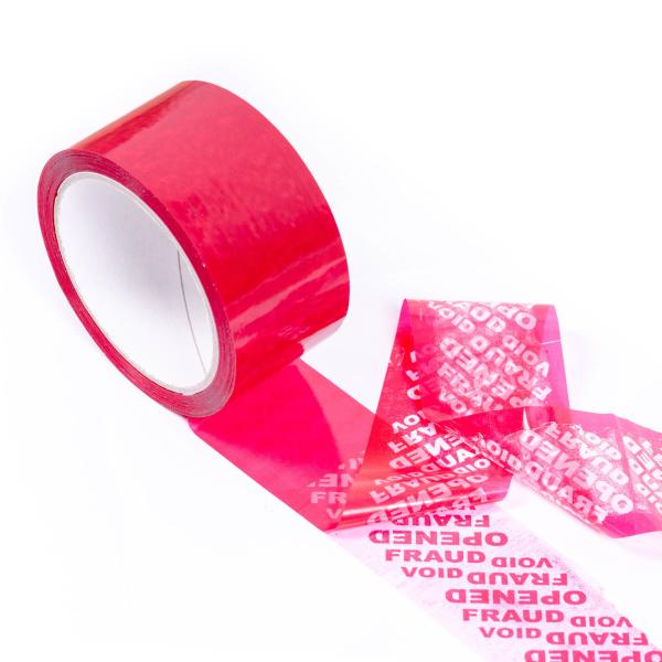 Serial Numbered Red Tamper Evident Security Tape (48mm x 50m x 2mil, 100% Total Transfer, Ultra-Thick “Void” Film