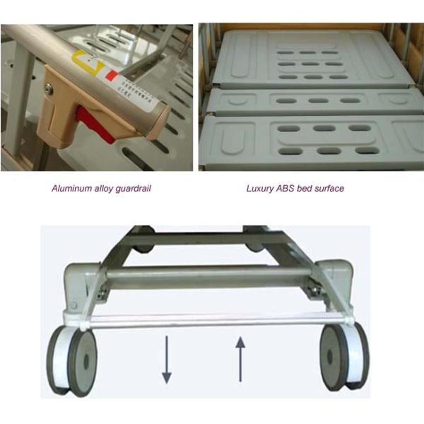 Wooden Side Board ABS Homecare Electric Hospital Beds With Central Control Brake (ALS-E510)