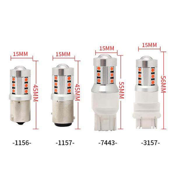 Universal White LED Car Turn Signal Lights1156 1157 3030 15SMD LED Bulb White Yellow Canbus License Plate Interior Led
